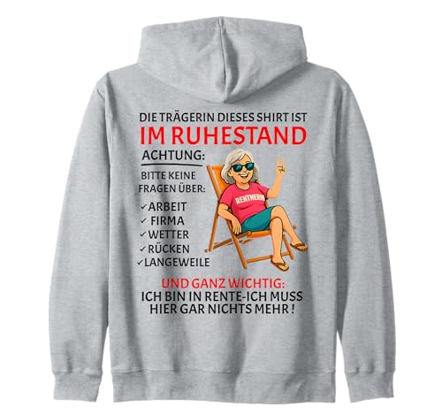 Rente Pension Ruhestand lustiges Frauen Rentner Kapuzenjacke Rente Pension Ruhestand lustiges Frauen Rentner Kapuzenjacke von Rente Alterszeit Geschenk für Frau mit Humor