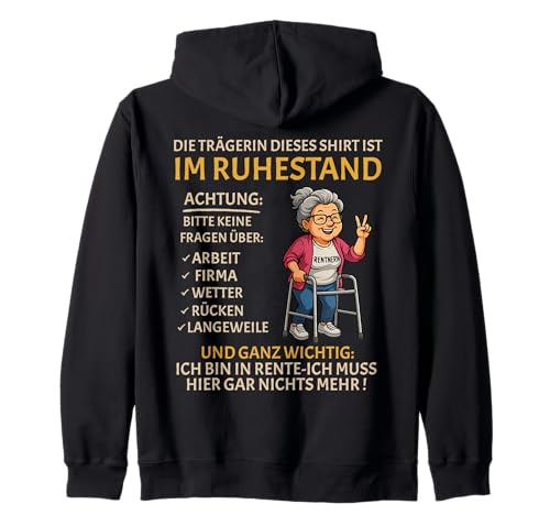 Rente Pension Ruhestand lustiges Frauen Rentner Kapuzenjacke Rente Pension Ruhestand lustiges Frauen Rentner Kapuzenjacke von Rente Alterszeit Geschenk für Frau mit Humor