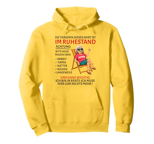 Rente Pension Ruhestand lustiges Frauen Rentner Pullover Hoodie Rente Pension Ruhestand lustiges Frauen Rentner Pullover Hoodie von Rente Alterszeit Geschenk für Frau mit Humor
