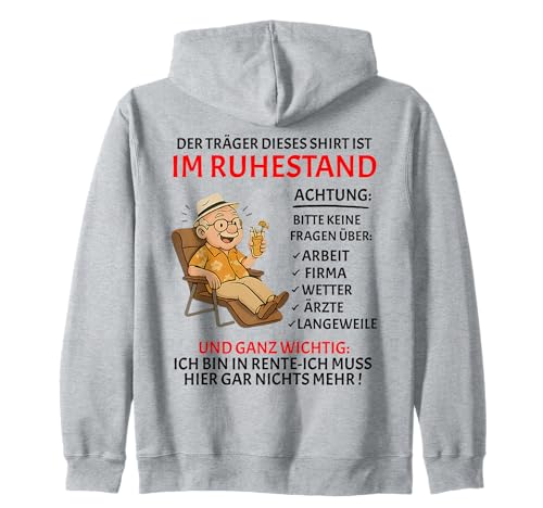 Rente Pension Ruhestand lustiges Männer Rentner Kapuzenjacke von Rente Alterszeit Geschenk für Mann mit Humor