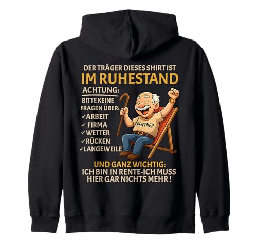 Rente Pension Ruhestand lustiges Männer Rentner Kapuzenjacke Rente Pension Ruhestand lustiges Männer Rentner Kapuzenjacke von Rente Alterszeit Geschenk für Mann mit Humor
