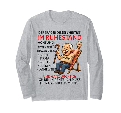 Rente Pension Ruhestand lustiges Männer Rentner Langarmshirt Rente Pension Ruhestand lustiges Männer Rentner Langarmshirt von Rente Alterszeit Geschenk für Mann mit Humor
