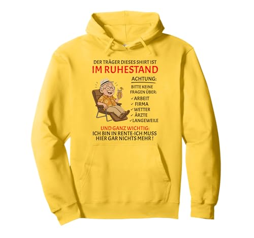 Rente Pension Ruhestand lustiges Männer Rentner Pullover Hoodie Rente Pension Ruhestand lustiges Männer Rentner Pullover Hoodie von Rente Alterszeit Geschenk für Mann mit Humor