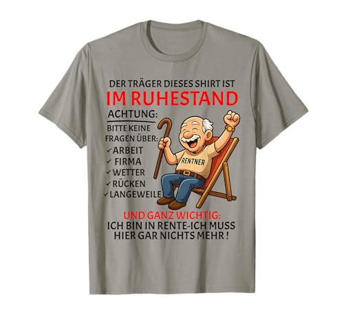 Rente Pension Ruhestand lustiges Männer Rentner T-Shirt Rente Pension Ruhestand lustiges Männer Rentner T-Shirt von Rente Alterszeit Geschenk für Mann mit Humor