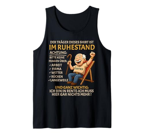 Rente Pension Ruhestand lustiges Männer Rentner Tank Top Rente Pension Ruhestand lustiges Männer Rentner Tank Top von Rente Alterszeit Geschenk für Mann mit Humor