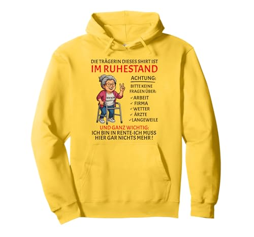 Rente Pension Ruhestand lustiges Frauen Rentner Pullover Hoodie Rente Pension Ruhestand lustiges Frauen Rentner Pullover Hoodie von Rente Alterszeit Geschenk für die Frau mit Humor