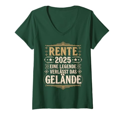 Damen Rentner Legende geht in Rente 2025 Pension Ruhestand T-Shirt mit V-Ausschnitt Damen Rentner Legende geht in Rente 2025 Pension Ruhestand T-Shirt mit V-Ausschnitt von Rente Ente Renteneintritt Geschenke Shop