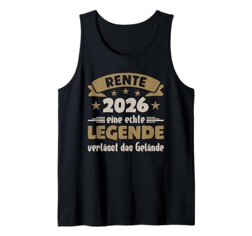 Herren Rente 2026 Eine Echte Legende Verlässt Das Gelände Tank Top von Rente Ruhestand Pension Abschied Lustige Sprüche