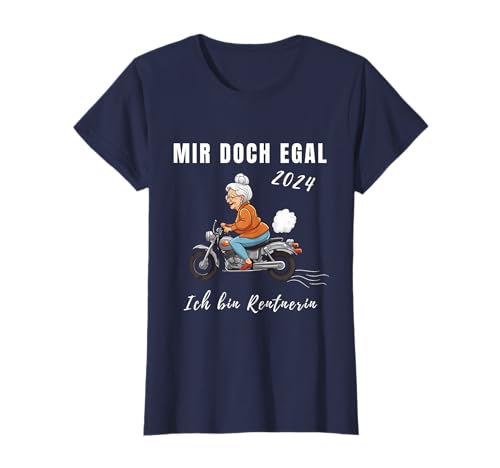 Damen Lustiger Spruch zum Ruhestand Rente Rentnerin 2024 T-Shirt von Renteneintritt 2024 Rentnerin mit Moped 2024