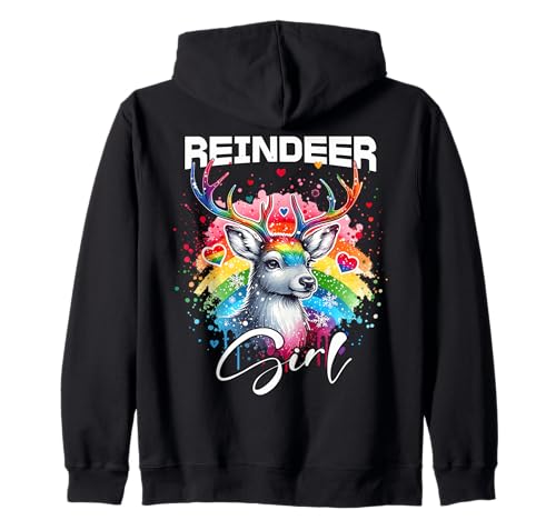Reindeer Mädchen Rentier Kapuzenjacke Reindeer Mädchen Rentier Kapuzenjacke von Rentier Designs Damen