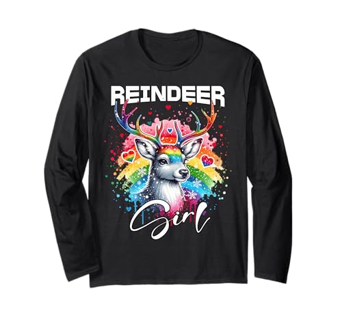 Reindeer Mädchen Rentier Langarmshirt Reindeer Mädchen Rentier Langarmshirt von Rentier Designs Damen