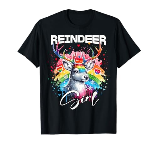Reindeer Mädchen Rentier T-Shirt Reindeer Mädchen Rentier T-Shirt von Rentier Designs Damen