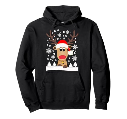 Lustiges Rentier Weihnachtsmütze Schnee Schneeflocken Elch , Mit Kapuze , Pullover Hoodie Lustiges Rentier Weihnachtsmütze Schnee Schneeflocken Elch , Mit Kapuze , Pullover Hoodie von Witzige Weihnachts Rentiere