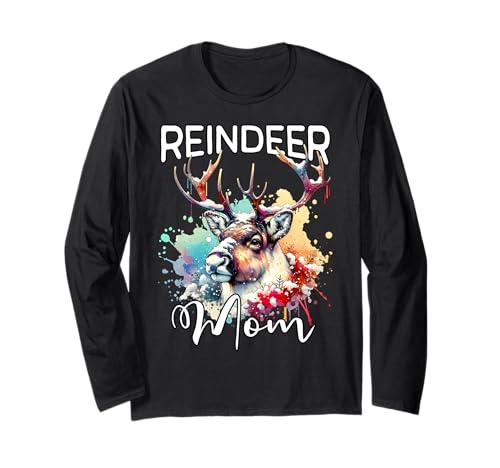 Reindeer Mom Rentier Mama Langarmshirt von Rentier Mama Für Damen