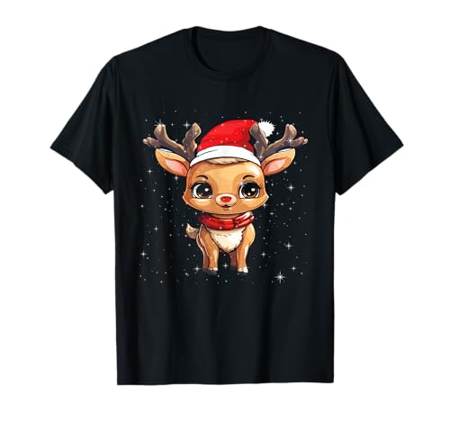 Lustig Rentier Weihnachtsshirt Rote Nase Kinder Damen Herren T-Shirt Lustig Rentier Weihnachtsshirt Rote Nase Kinder Damen Herren T-Shirt von Rentier Weihnachtsshirt