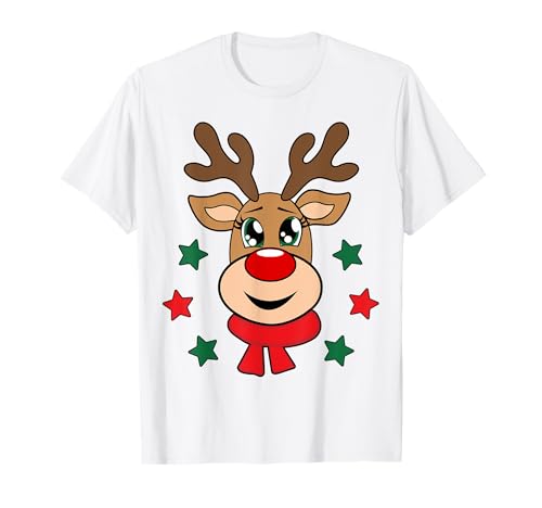 Rentier Weihnachtspullover Weihnachtspulli Damen Herren T-Shirt von Rentier rote Nase Weihnachten süßer Pullover