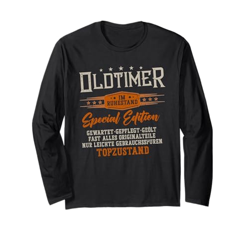 Oldtimer im Ruhestand Rentner 2025 Rente Herren Spruch Langarmshirt von Rentner, Rentnerin, Rente & Pension Geschenke