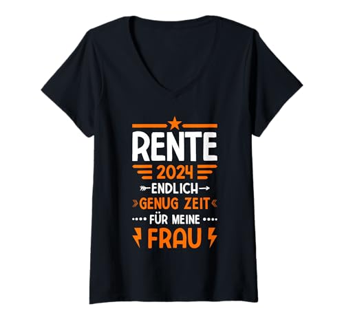 Damen Endlich Genug Zeit Für Meine Frau Rente 2024 T-Shirt mit V-Ausschnitt Damen Endlich Genug Zeit Für Meine Frau Rente 2024 T-Shirt mit V-Ausschnitt von Rentner 2024 Shop