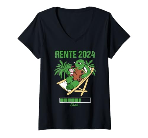 Damen Rente 2024 Lädt... Rente 2024 T-Shirt mit V-Ausschnitt von Rentner 2024 Shop