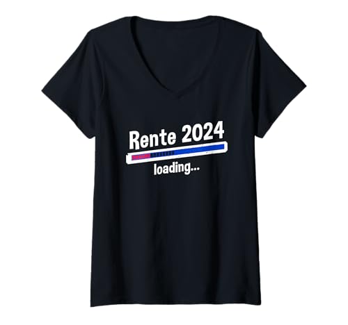 Damen Rente 2024 Loading... Rente 2024 T-Shirt mit V-Ausschnitt von Rentner 2024 Shop