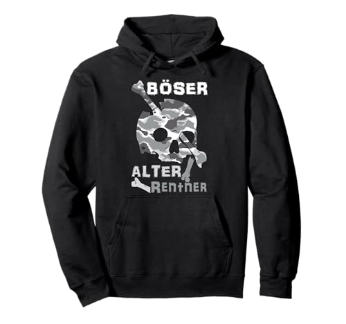 Rente 2021 Spruch Totenkopf Männer Böser alter Rentner Pullover Hoodie von Rentner Spruch Herren 2021 Renteneintritt Geschenk