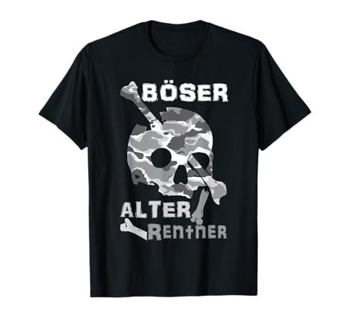 Rente 2021 Spruch Totenkopf Männer Böser alter Rentner T-Shirt von Rentner Spruch Herren 2021 Renteneintritt Geschenk