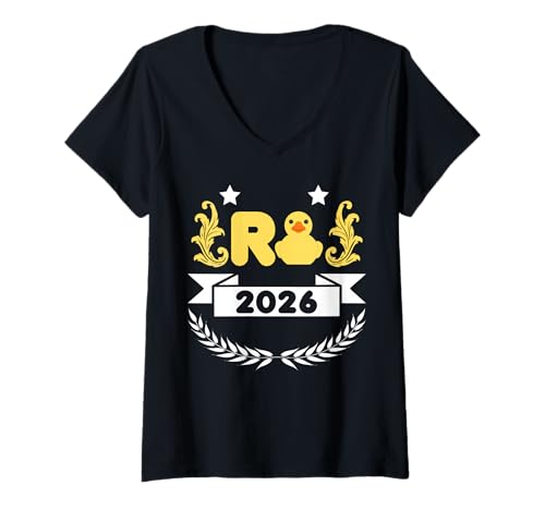 Damen R Ente - Rente 2026 für Rentner und Rentnerin T-Shirt mit V-Ausschnitt von Rentner zur Pension Ruhestand 2026