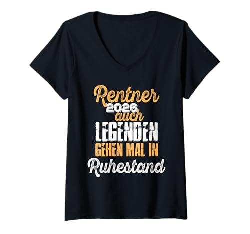 Damen Rentner 2026 Pension Ruhestand Rente Pensionierung T-Shirt mit V-Ausschnitt von Rentner zur Pension Ruhestand 2026
