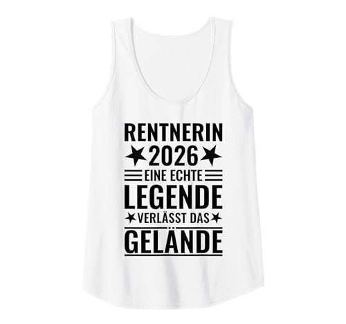 Damen Rentnerin 2026 - Eine Legende verlässt das Gelände/Rente Tank Top Damen Rentnerin 2026 - Eine Legende verlässt das Gelände/Rente Tank Top von Rentnerin 2026 Geschenk Frau Ruhestand Rentner