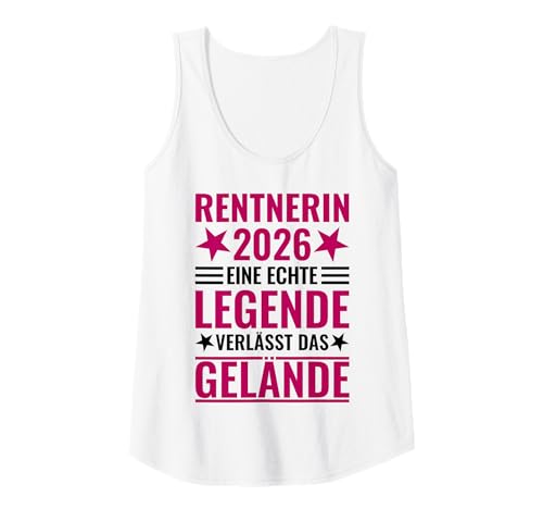 Damen Rentnerin 2026 - Eine Legende verlässt das Gelände/Rente Tank Top Damen Rentnerin 2026 - Eine Legende verlässt das Gelände/Rente Tank Top von Rentnerin 2026 Geschenk Frau Ruhestand Rentner