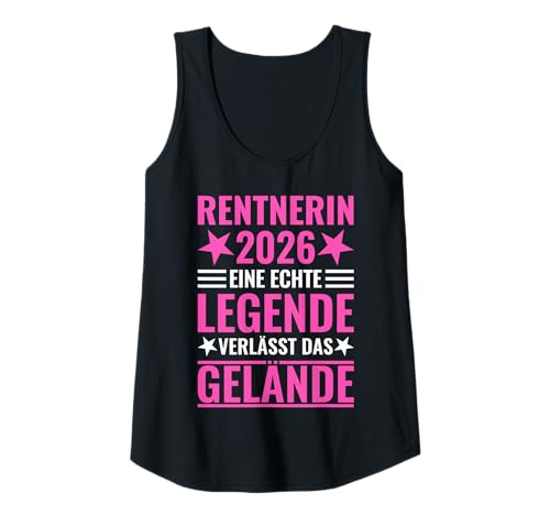 Damen Rentnerin 2026 - Eine echte Legende verlässt das Gelände Tank Top Damen Rentnerin 2026 - Eine echte Legende verlässt das Gelände Tank Top von Rentnerin 2026 Geschenk Frau Ruhestand Rentner