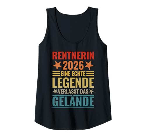 Damen Rentnerin 2026 - Eine echte Legende verlässt das Gelände Tank Top Damen Rentnerin 2026 - Eine echte Legende verlässt das Gelände Tank Top von Rentnerin 2026 Geschenk Frau Ruhestand Rentner