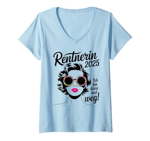 Damen Damen Ich bin dann mal weg Miete 2025 Lustiger Rentner T-Shirt mit V-Ausschnitt Damen Damen Ich bin dann mal weg Miete 2025 Lustiger Rentner T-Shirt mit V-Ausschnitt von Rentnerin Geschenke & Lustiger Rentnerin Frauen