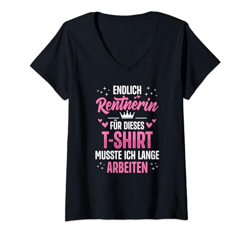 Damen Renteneintritt Rente Ruhestand Rentnerin T-Shirt mit V-Ausschnitt von Rentnerin Ruhestand Renteneintritt Geschenke