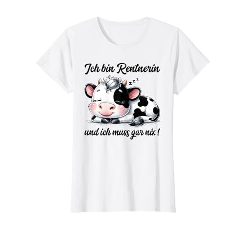 Ruhestand Rentnerin Spruch Frauen Damen Frau Rente Kuh T-Shirt von Rentnerin T-Shirt Geschenke Frau Frauen Damen