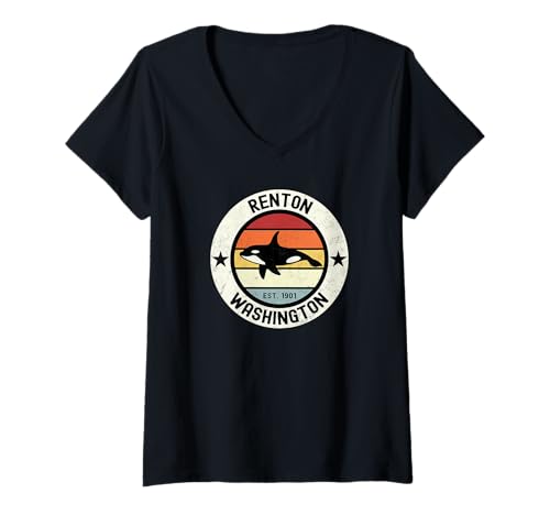Damen Renton T-Shirt mit V-Ausschnitt Damen Renton T-Shirt mit V-Ausschnitt von Renton Washington WA 0825