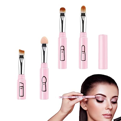 Abnehmbarer 4-in-1-Make-up-Stiftpinsel | Tragbare abnehmbare Foundation-Pinsel | Lidschatten-Make-up-Lippenpinsel, puderweicher Rougepinsel, Lidschatten-Reisepinsel, Stiftpinsel für Renywosi von Renywosi