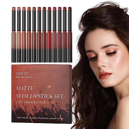 Nude Matte Lippenstift - Samtiger Antihaft-Cup-Lippenstift,Lippenstift-Fleck, wasserfest, matt, Lippenstift für Mädchen und Frauen, Make-up-Geschenk Renywosi von Renywosi