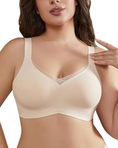 Renzalio BH Damen Ohne Bügel Push Up Nahtlos Bügellos große größen kleine brüste Anti-Sagging Zero Feel Bralette für Hängebrüste Bügelloser Stütz-Entlastungs-BH mit breitem-Skin-Medium von Renzalio