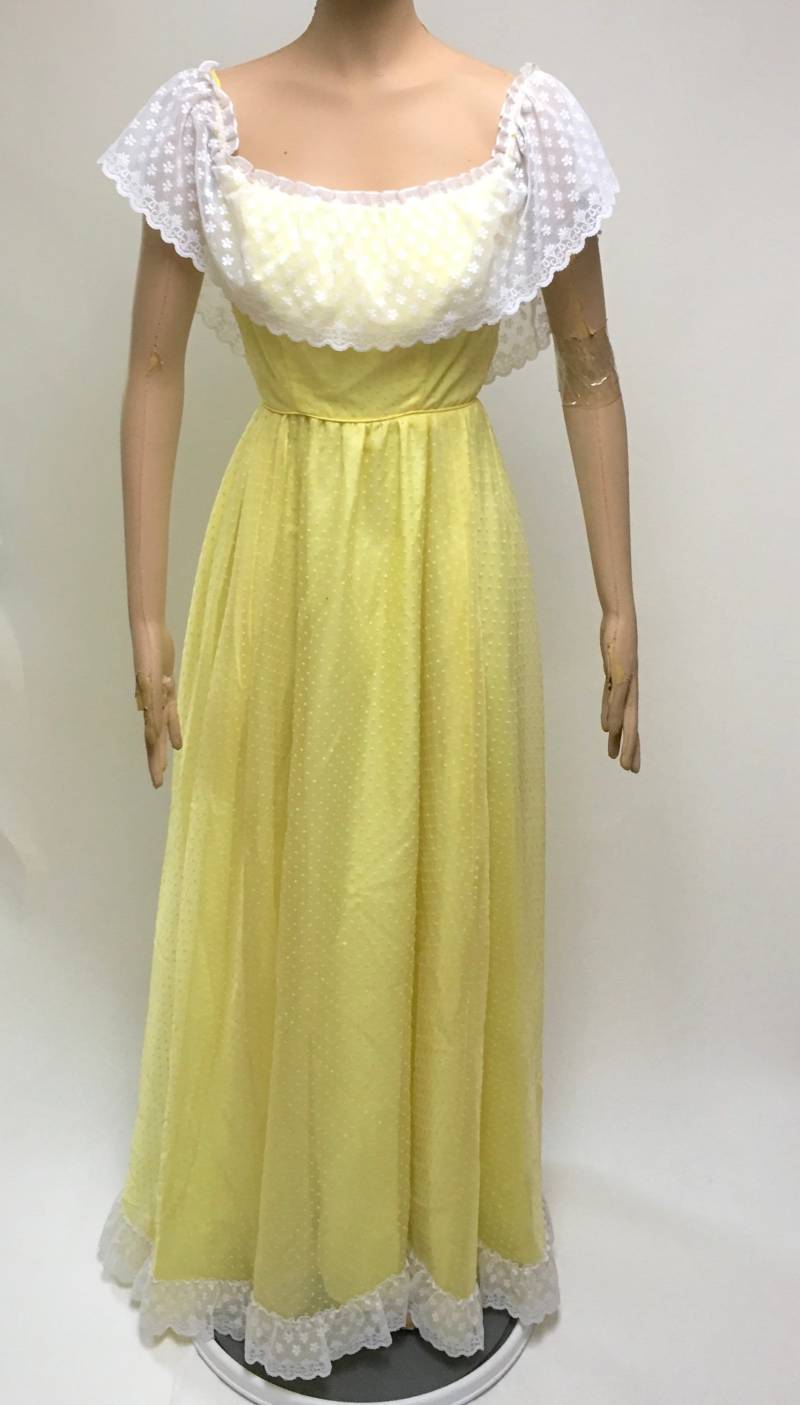 Prairie Kleid Gelb Swiss Dot Maxi von ReoccuringDreams