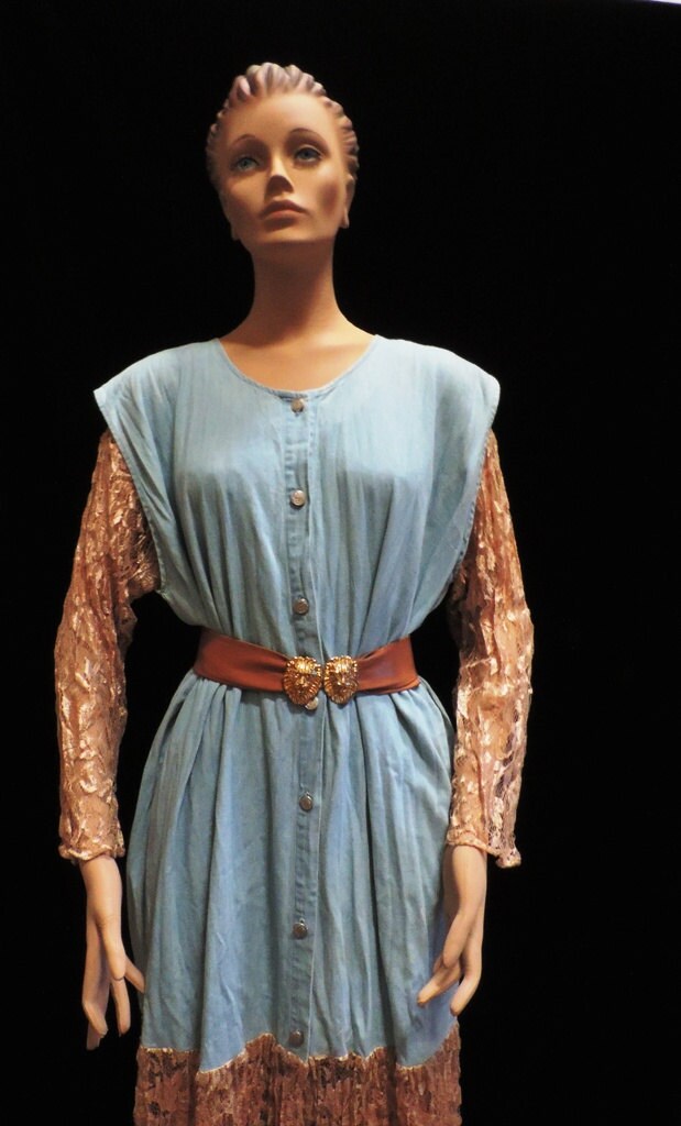 Sandi Kent Atlantis Kleid Jeans-Spitze Maxi von ReoccuringDreams