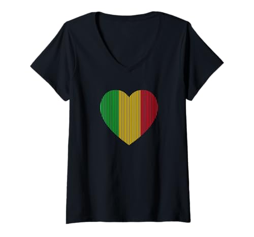 Damen Mali Flagge Malian Independence Day Design 22. September T-Shirt mit V-Ausschnitt Damen Mali Flagge Malian Independence Day Design 22. September T-Shirt mit V-Ausschnitt von Rep Your Flag Mali