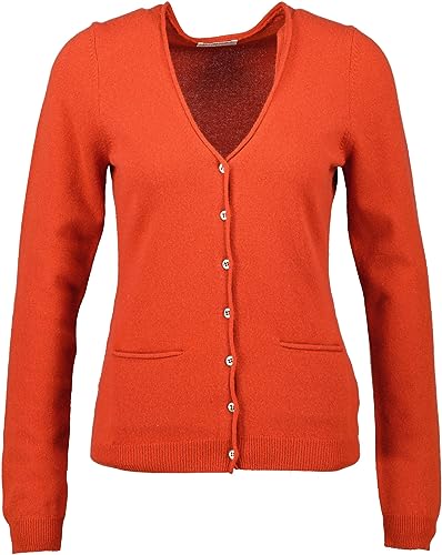 Repeat Damen Strickjacke aus Kaschmir Langarm paprikarot (as3, Numeric, Numeric_42, Regular, Regular) von Repeat