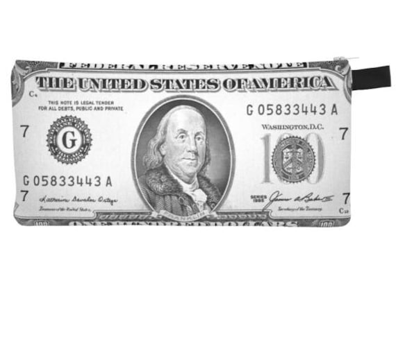 Benjamin Hundred Dollar Bill Kosmetiktasche Hundo Reise Make-Up Tasche 100 Geldbeutel von RepeatPatternCo