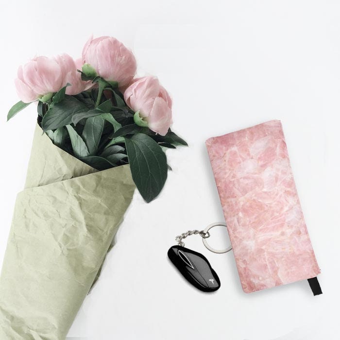 Rosenquarz Print Zip-Etui Kosmetiktasche, Stifte & Tech Tasche von RepeatPatternCo