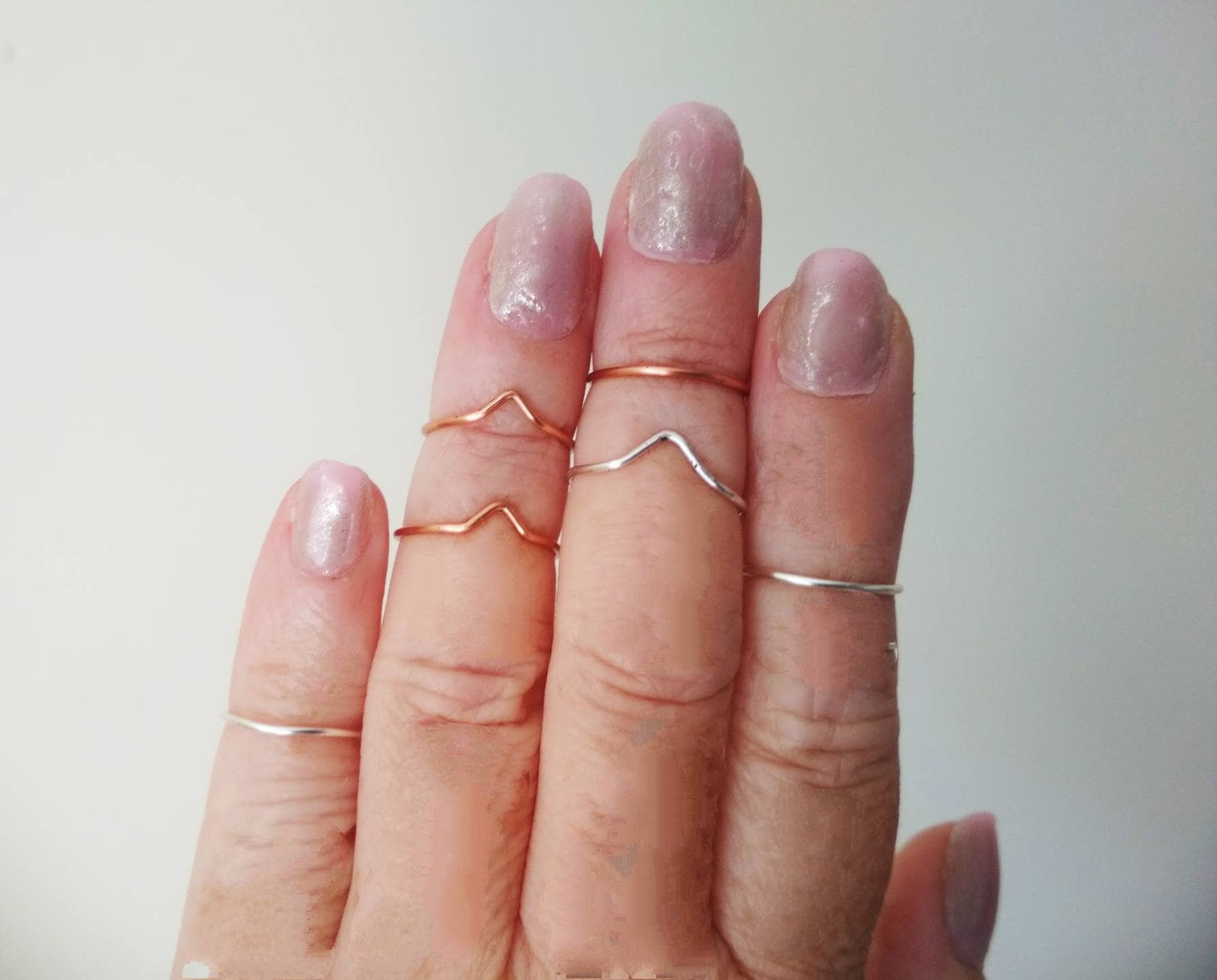 6 Süße Midi Ringe, Trend Minimalist Ring Set, Knöchelringe, Stapelringe Chevron Und Simple Bands Ring, Bff Geschenk von Repior