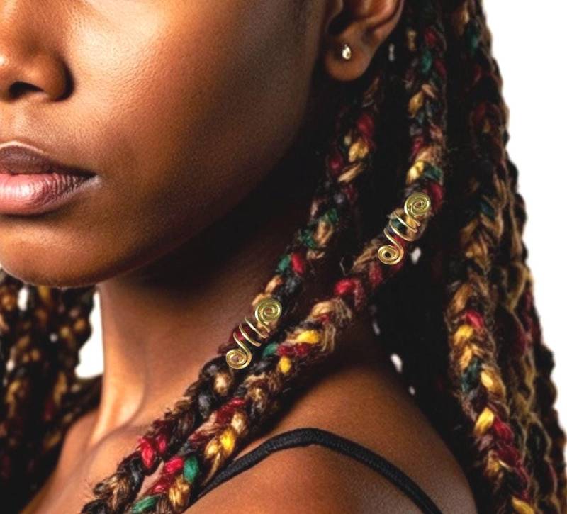 Handgefertigte Perlen Haarspange Wikinger Zopfschmuck, Lokringe von Repior