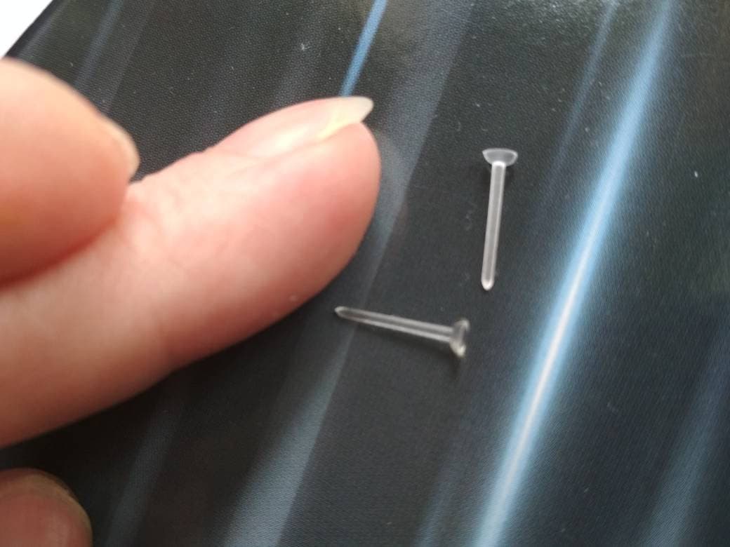 Klare Piercing Retainer Mit Fat Top, Verstecken Nasenpiercing Kaum Sichtbarer Nasenstecker, Ohr Piercing, Zierliche Labret Knorpel, Helix, Trangus von Repior