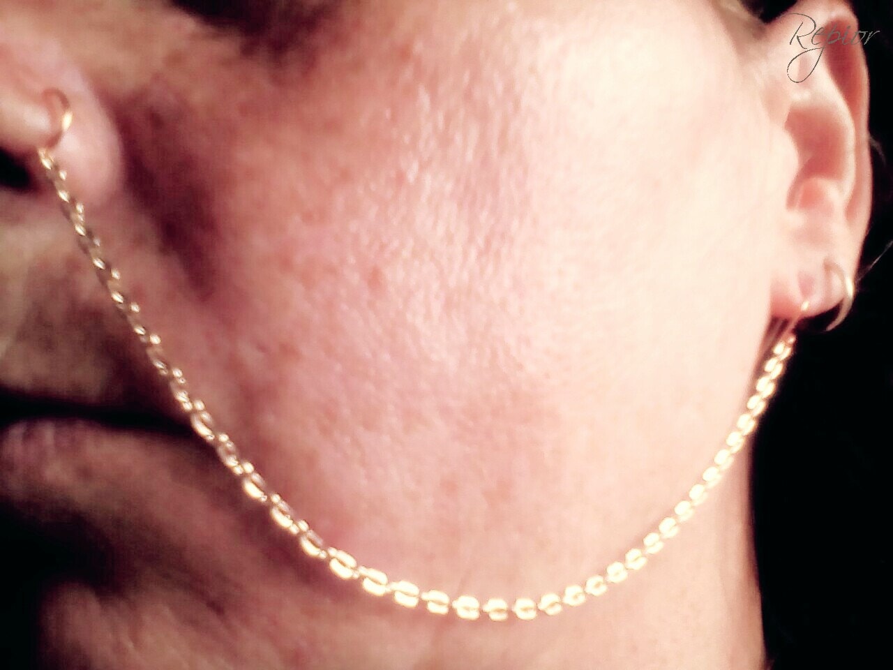 Nase Zu Ohr Kette Nicht Piercing Nasenring Körperschmuck. Rose Goldkette Silber Nasenkette Fake Nasenring. Körper-Kette von Repior