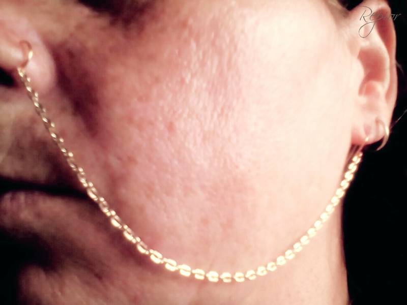 Nase Zu Ohr Kette Nicht Piercing Nasenring Körperschmuck. Rose Goldkette Silber Nasenkette Fake Nasenring. Körper-Kette von Repior